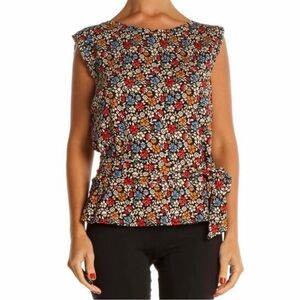 Anthropologie Maeve Womens XS Floral Print Sleeveless Wrap Top Cottagecore Boho